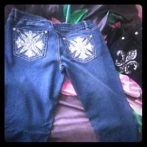 Bling rhinestone jeans size 13